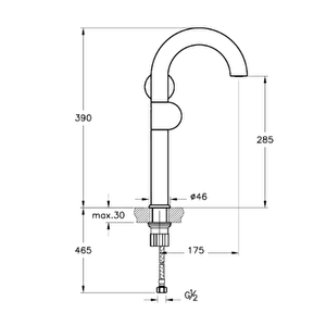 Vitra Liquid Lavabo Bataryası A42791 Yüksek - Sağdan Kullanım - Krom