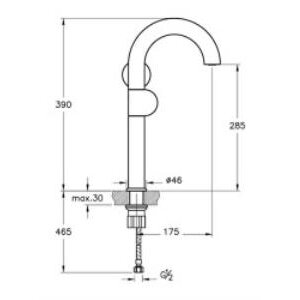 Vitra Liquid Lavabo Bataryası A42791 Yüksek - Sağdan Kullanım - Krom