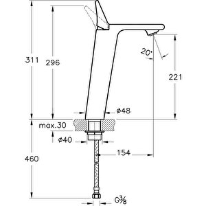 Vitra Memorıa Lavabo Bataryası A42331 Yüksek - Krom