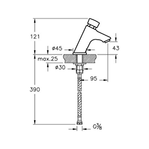 Aquatouch Zaman Ayarlı Lavabo Bataryası A47059 Krom