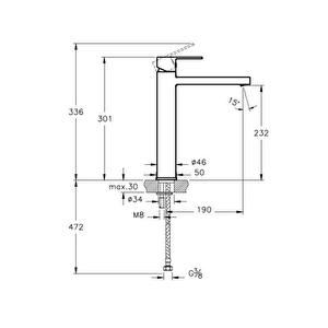 A4258723 Flo S Yüksek Lavabo Bataryası,uzun Çıkış,altın