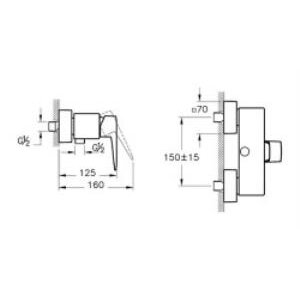 Artema Root Square Duş Bataryası A42761 Krom