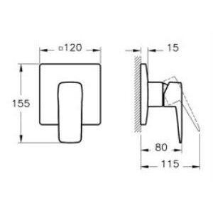 Artema Root Square Ankastre Duş Bataryası A4275123 Sıva Üstü Grubu - Altın