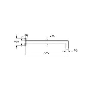 Vitra Origin A4263134 Duş Dirseği 90 Derece,duvardan,fırçalı Nikel