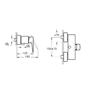 Root Square A4276134 Ankastre Duş Bataryası, Fırçalı Nikel