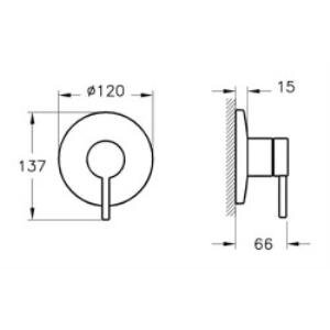 Vitra Origin Ankastre Lavabo Bataryası A4262126 Duvardan Kontrol - Sıva Üstü Grubu - Minibox - Bakır