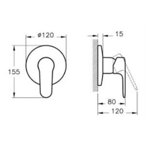Artema Root Round Ankastre Duş Bataryası A4272834 Sıva Üstü Grubu - Fırçalı Nikel