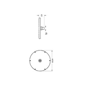 Vitra Origin A45638 Ankastre Duş Başlığı, 250 Mm, Krom
