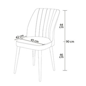 Simya 6 Adet 1. Kalite Beyaz Gürgen Ayaklı Sandalye Cappucino