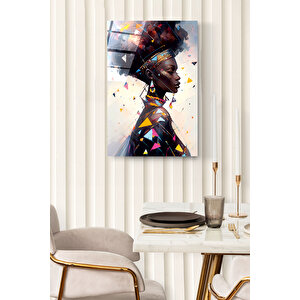 Afrikalı Kadın Cam Tablo, Dekoratif Cam Tablo