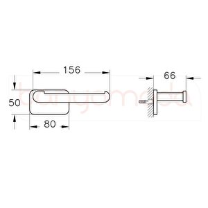 Vitra Base 600 A44134 Tuvalet Kağıtlığı Kapaklı, Krom