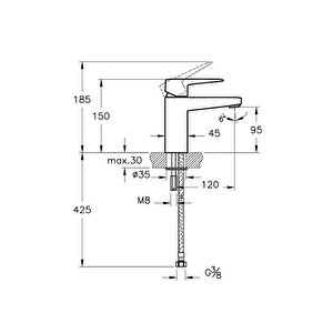 Root Square Lavabo Bataryası A4273236 Mat Siyah