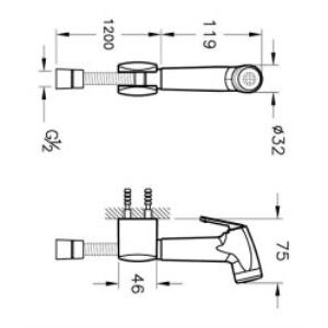 Vitra Taharet Duşu A45705 Krom