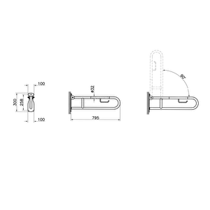 Vitra Arkitekta Katlanabilir Tutunma Barı A44468 304 Paslanmaz Çelik - Krom