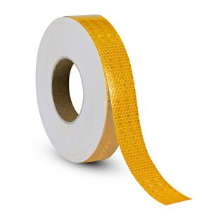 Reflektörlü Reflektif Fosforlu Şerit Bant Sarı Reflekte İkaz Bandı 1 Metre