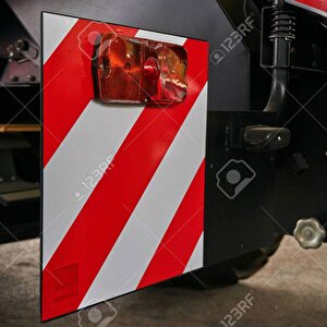 Reflektörlü Reflektif Fosforlu Şerit Bant 7.5 Cm 1 Metre İkaz Bandı Kırmızı Beyaz