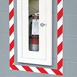 Reflektörlü Reflektif Fosforlu Şerit Bant 7.5 Cm 1 Metre İkaz Bandı Kırmızı Beyaz