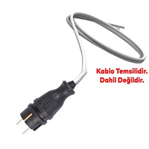 Sağlam Monofaze Kauçuk Dış Mekan Dayanıklı Kablo Bahçe Korunaklı Erkek Düz Fiş Siyah