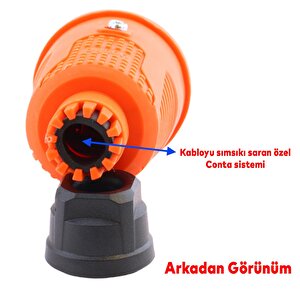 Sağlam Monofaze Kauçuklu Kablo Bahçe Dış Mekan Korunaklı Ip54 Su Geçirmez Turuncu Dişi Fiş Tek 16a