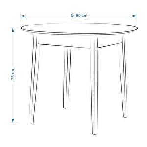 Vilinze Avanos Yuvarlak Sabit Mutfak Masası - Q90 Cm