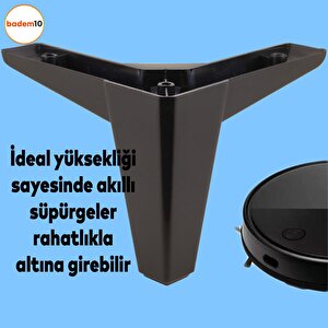 Sedir 12'li Set Mobilya Tv Ünitesi Çekyat Koltuk Kanepe Destek Ayağı 12 Cm Siyah Baza Ayak