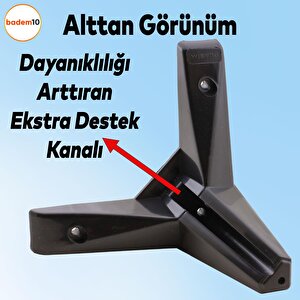 Sedir 12'li Set Mobilya Tv Ünitesi Çekyat Koltuk Kanepe Destek Ayağı 12 Cm Siyah Baza Ayak