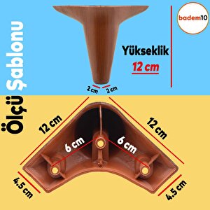Aspen 6'lı Set Mobilya Tv Ünitesi Çekyat Koltuk Kanepe Destek Ayağı 12 Cm Kahverengi Baza Ayak