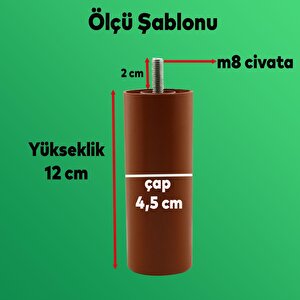 Aspen 6'lı Set Mobilya Tv Ünitesi Çekyat Koltuk Kanepe Destek Ayağı 12 Cm Kahverengi Baza Ayak