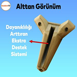 Sedir Lüks Mobilya Kanepe Sehpa Tv Ünitesi Koltuk Ayağı 15 Cm Desenli Açık Ceviz Baza Ayak (4 Adet)