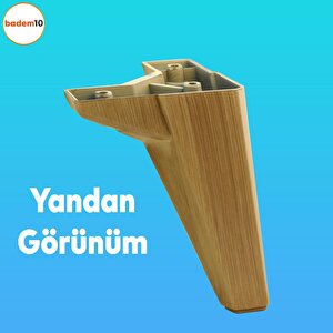 Sedir Lüks Mobilya Kanepe Sehpa Tv Ünitesi Koltuk Ayağı 15 Cm Desenli Açık Ceviz Baza Ayak (4 Adet)