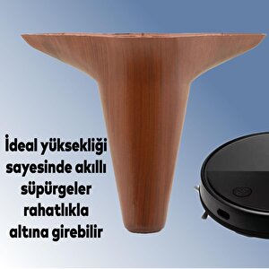 Aspen Mobilya Ayağı 12'li Set Robot Süpürge İçin Koltuk Kanepe Destek 12 Cm Kahverengi Baza Ayak