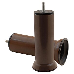 Mobilya Baza Metal Kanepe Koltuk Destek Ayağı M8 Civatalı İnce Diş Kahverengi Metal Ayak 15 Cm (4 Adet)