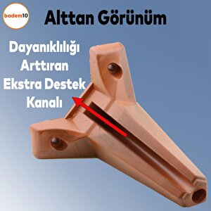 Sedir Lüks Mobilya Kanepe Sehpa Tv Ünitesi Koltuk Ayağı 15 Cm Ahşap Desenli Kahverengi Baza Ayak (4 Adet)