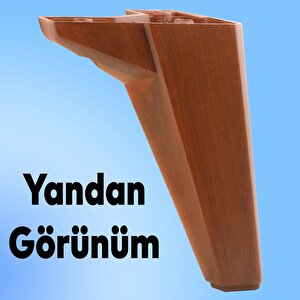 Sedir Lüks Mobilya Kanepe Sehpa Tv Ünitesi Koltuk Ayağı 15 Cm Ahşap Desenli Kahverengi Baza Ayak (4 Adet)