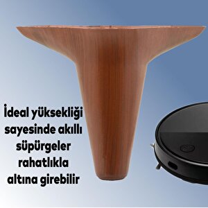 Aspen Lüx Mobilya Kanepe Sehpa Ünite Koltuk Ayağı Ahşap Desenli 12 Cm Kahverengi Baza Ayak (4 Adet)