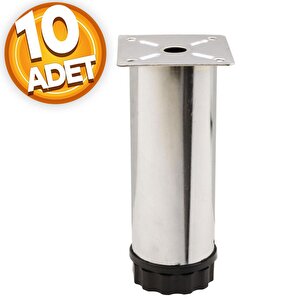10 Adet Ayarlanabilir Mobilya Masa Puf Sehpa Tv Ünitesi Ayağı Metal Ayak 10 Cm