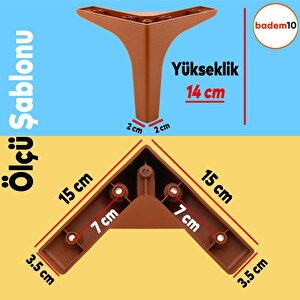 Sedef 6'lı Set Mobilya Tv Ünitesi Çekyat Koltuk Kanepe Destek Ayağı 14 Cm Kahverengi Baza Ayak