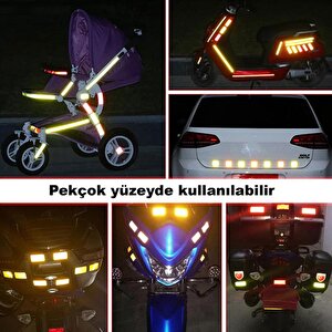 Reflektörlü Reflektif Fosforlu Şerit Bant Petekli Reflekte İkaz Bandı 1 Metre Kırmızı