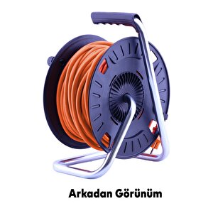 Bylion Ip20 Plastik Makaralı Seyyar 4 Prizli Uzatma Kablosu 3x2.5 Mm CCA Kablo 40 Metre Termal Sigorta