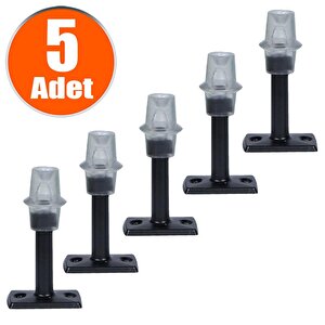 Kapı Stoperi Tamponu Durdurucu Tutucu Mat Siyah 8 Cm Metal Kapı Stopu Silikonlu (5 Adet)