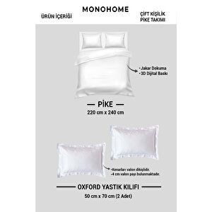 Monohome Pike Takımı Jakar Dokuma Pamuklu 3d Dijital Baskı  Blue Patchwork