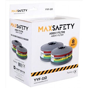Maxsafety Yyf-110 Yarım Yüz Gaz Maskesi Filtresi Abek1 1 Çift
