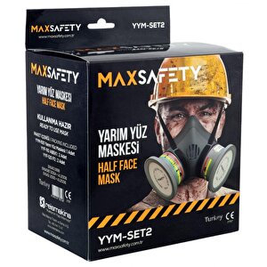 Profesyonel Yarım Yüz Maskesi Çift Filtreli Solunum Maskesi Set2