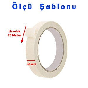 Kağıt Bant Boya Badana Duvar Parke Leke İz Damla Yapışkan Maskeleme Bandı 36mm X 25metre