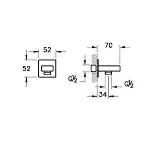 Artema Root Square Ankastre El Duşu Çıkışı A4523323 Altın