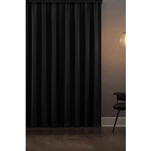 Siyah Blackout Perde Pilesiz Ekstraforlu 100x250 cm