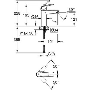 Grohe Eurosmart Tek Kumandalı Lavabo Bataryası M-boyut - 23324003