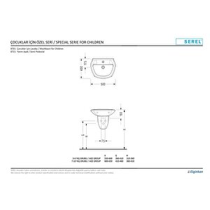 Çocuk 40x50 Cm Yarım Ayaklı Lavabo 8758sts110h