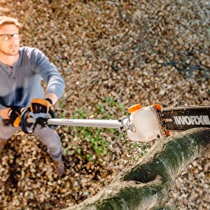 Worx Wa0222 Wg186e.1 Ile Uyumlu 25cm Teleskobik Uzatmalı Zincirli Dal Budama Başlığı