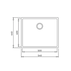 Square 50.40 Tg Black Granit Eviye 115230020